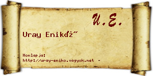 Uray Enikő névjegykártya